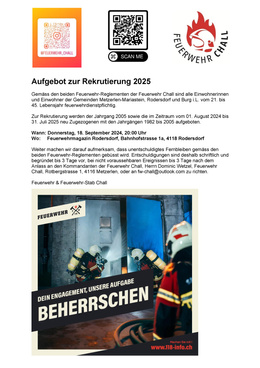 Feuerwehr Chall Rekrutierung 2025 Flyer