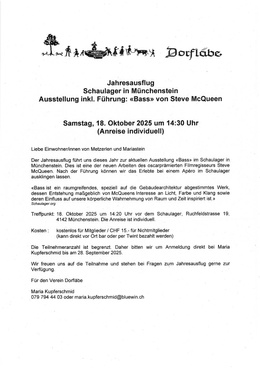 Dorfläbe Jahresausflug Flyer